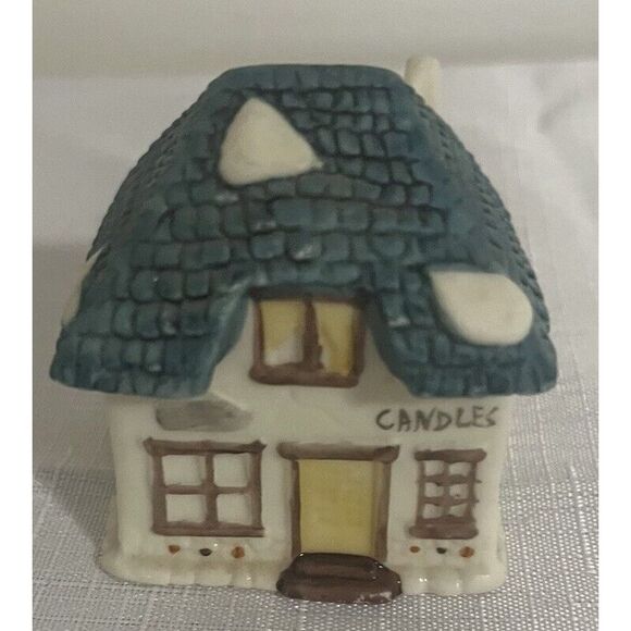 Dept. 56 Dickens Candle Shop Clip On Porcelain Lite Up House Ornament 80s or 90s - Picture 1 of 6